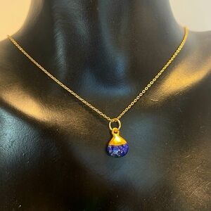 Lápiz lazuli gold filled 14k dainty dangle necklace